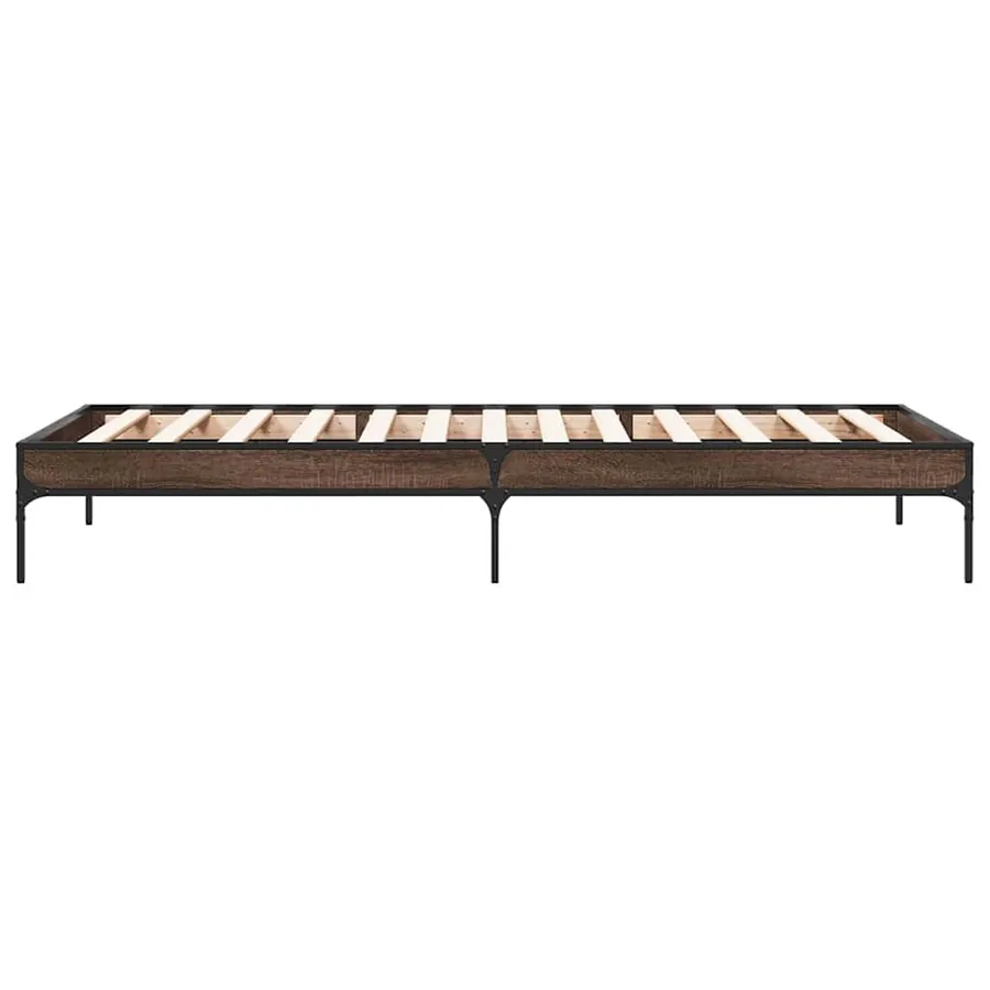 Cadre de lit sans matelas chêne marron 75x190 cm - 5