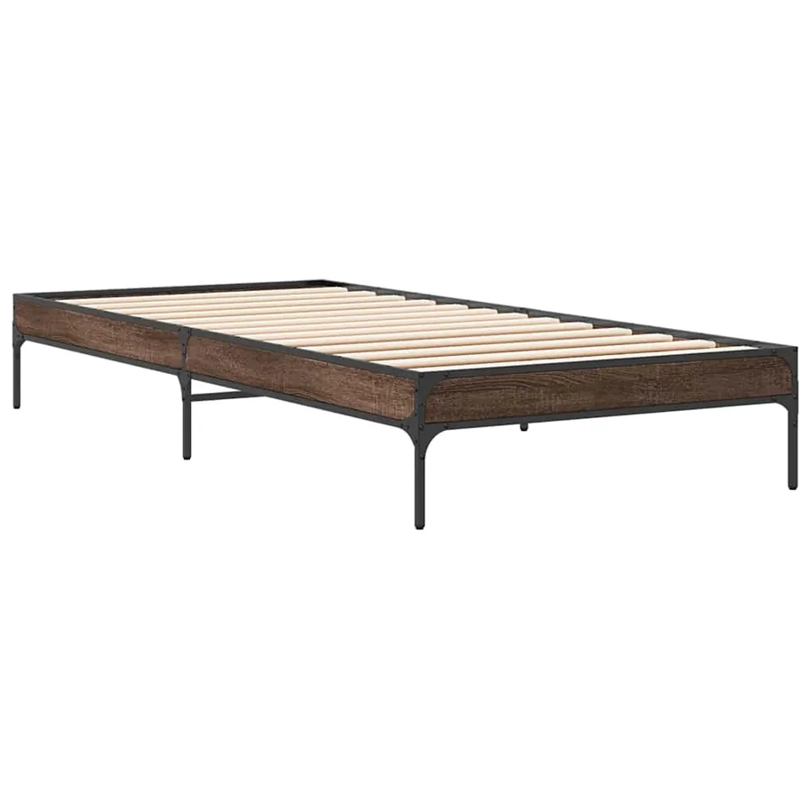 Cadre de lit sans matelas chêne marron 75x190 cm - 6