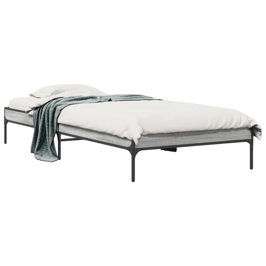Cadre de lit sans matelas sonoma gris 90x200 cm - 2