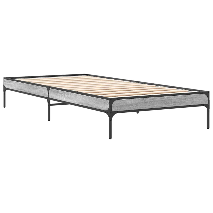 Cadre de lit sans matelas sonoma gris 90x200 cm - 3