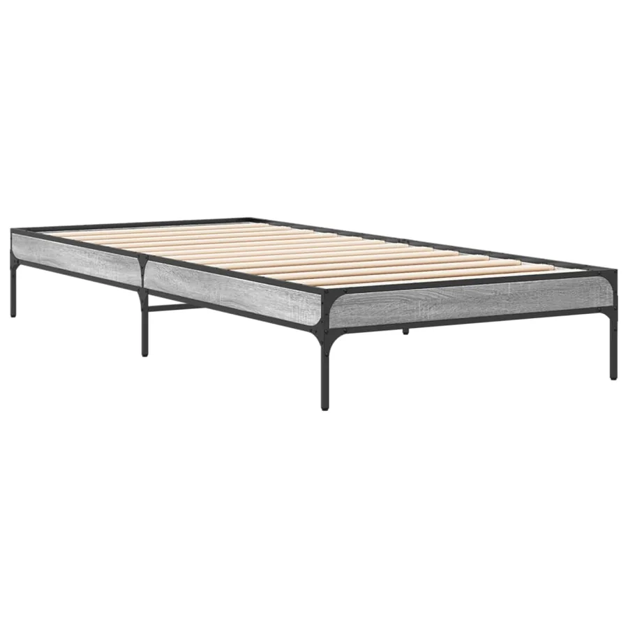 Cadre de lit sans matelas sonoma gris 90x200 cm - 6