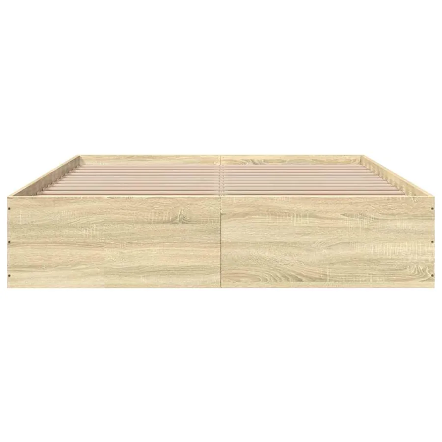 Cadre de lit sans matelas chêne sonoma 150x200 cm - 4