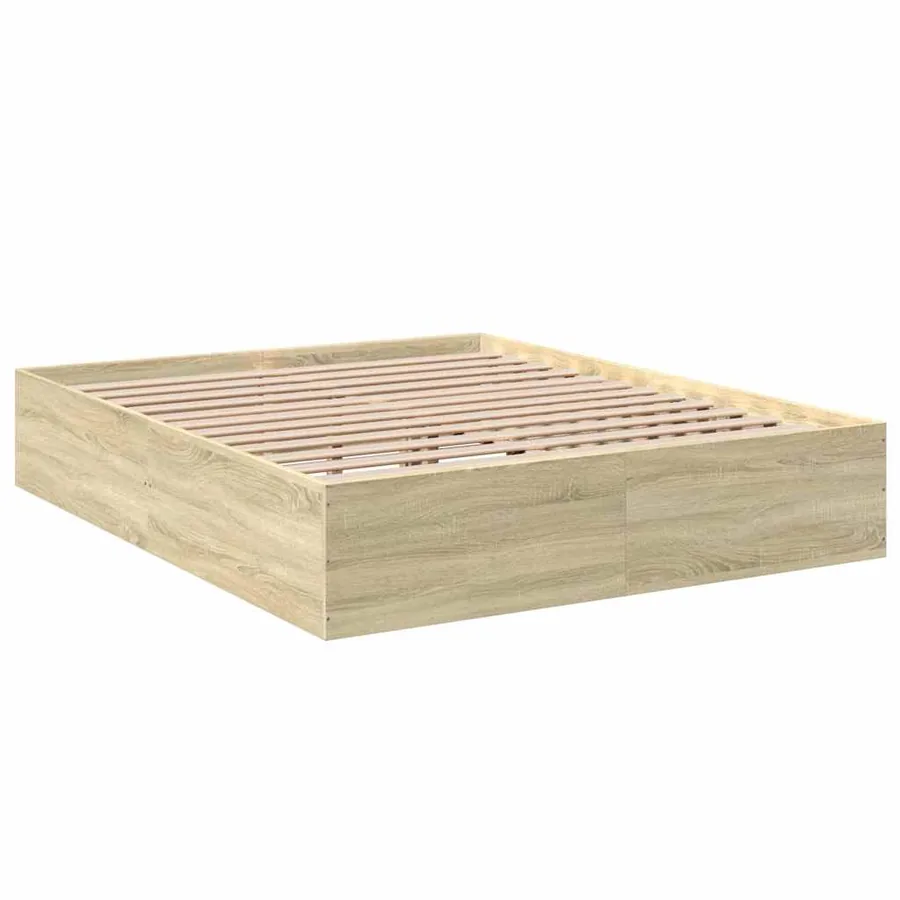 Cadre de lit sans matelas chêne sonoma 150x200 cm - 6