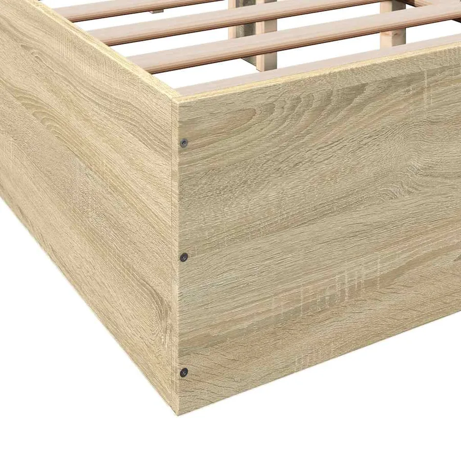 Cadre de lit sans matelas chêne sonoma 150x200 cm - 8