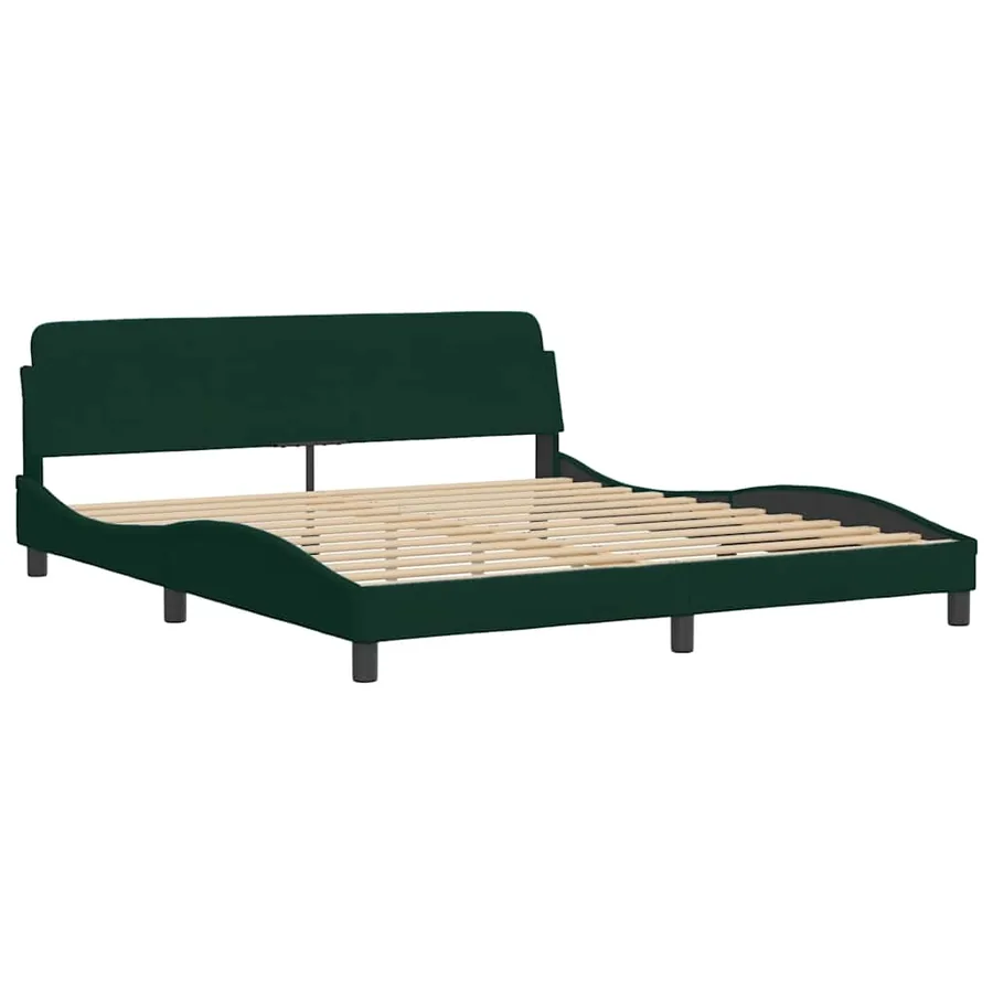 Lit avec matelas vert foncé 180x200 cm velours - 4
