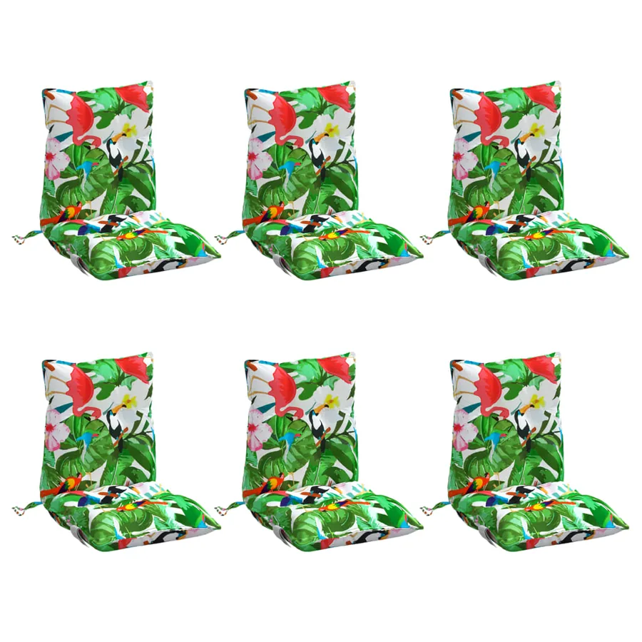 Coussins de chaise à dossier bas lot de 6 multicolore - 3