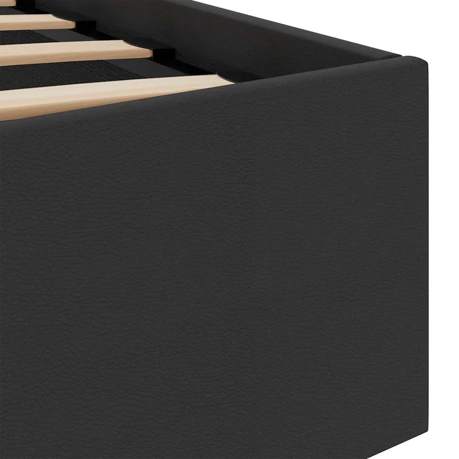 Cadre de lit à rangement hydraulique sans matelas avec LED noir - 10