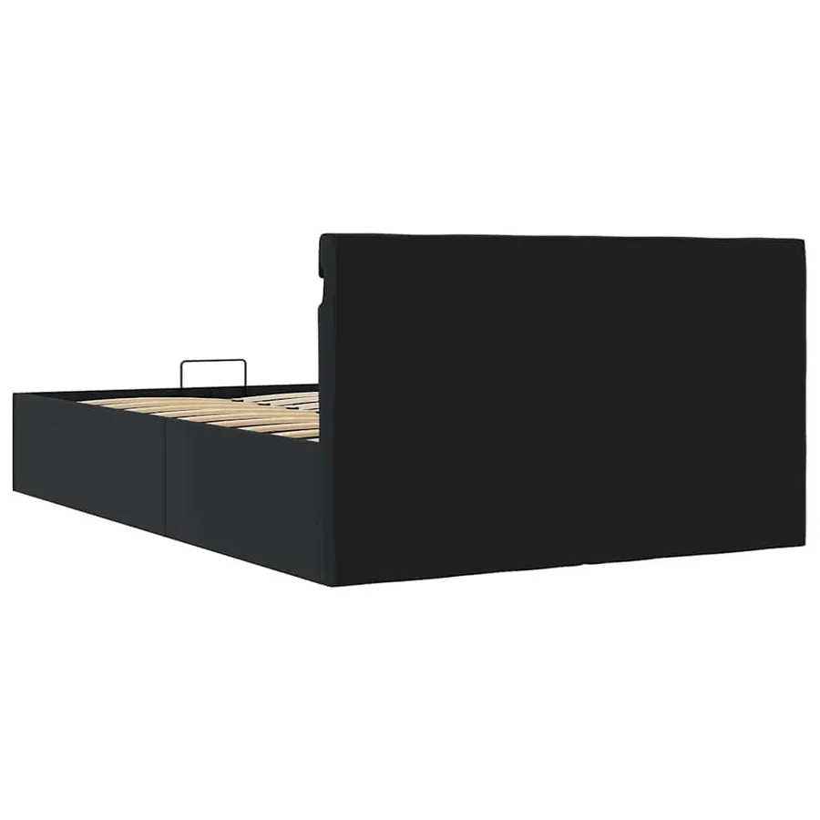 Cadre de lit à rangement hydraulique sans matelas avec LED noir - 8
