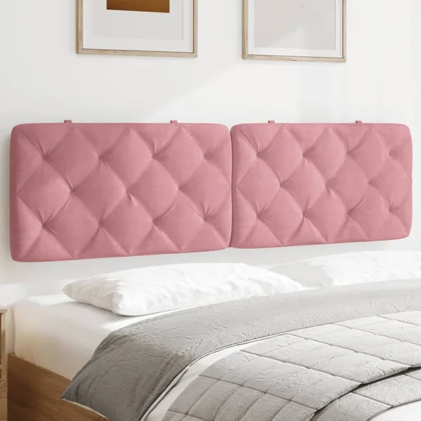 Coussin de tête de lit rose 180 cm velours