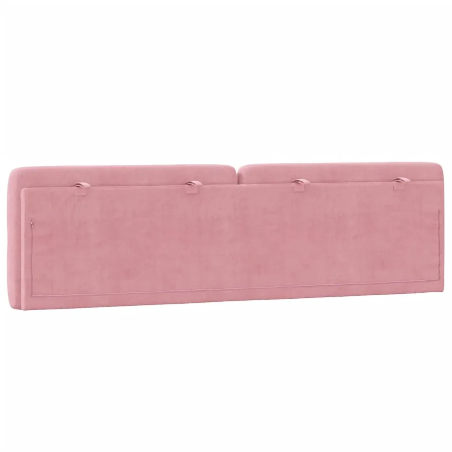 Coussin de tête de lit rose 180 cm velours - 7