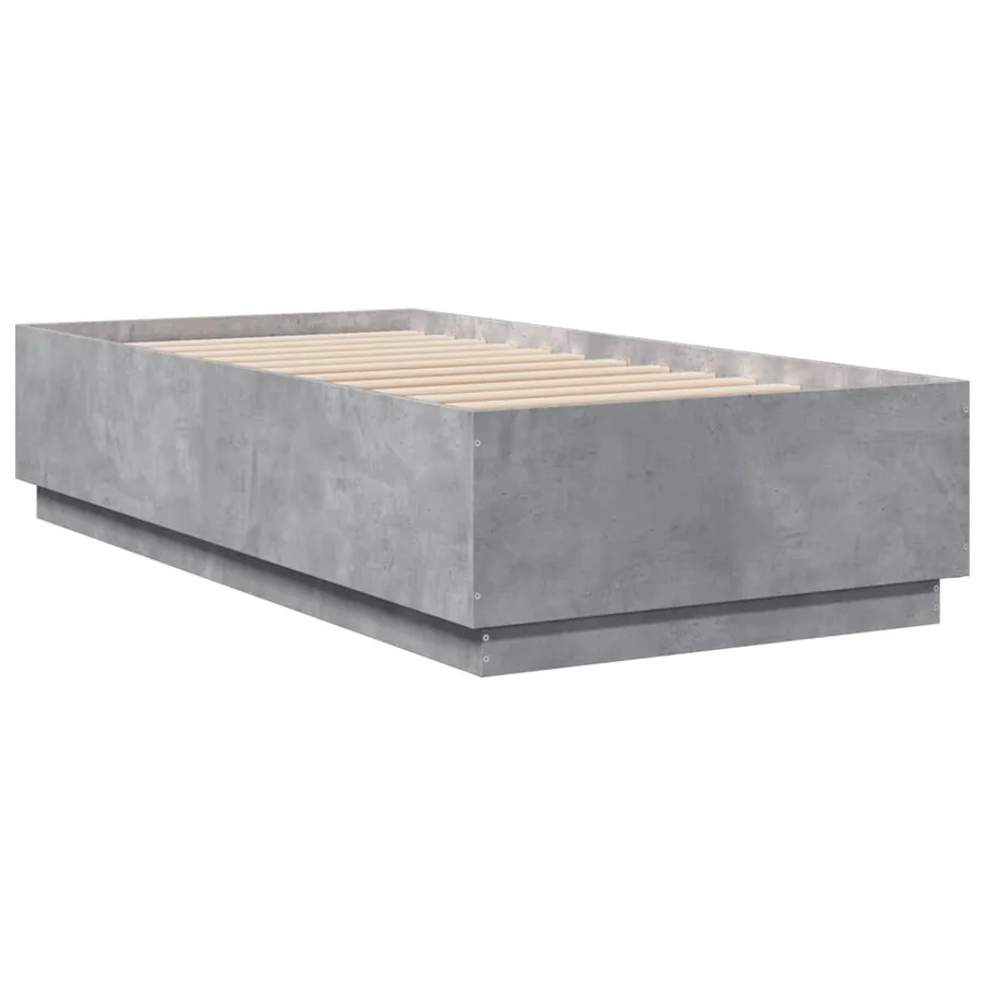 Cadre de lit avec LED sans matelas gris béton 90x190 cm - 3