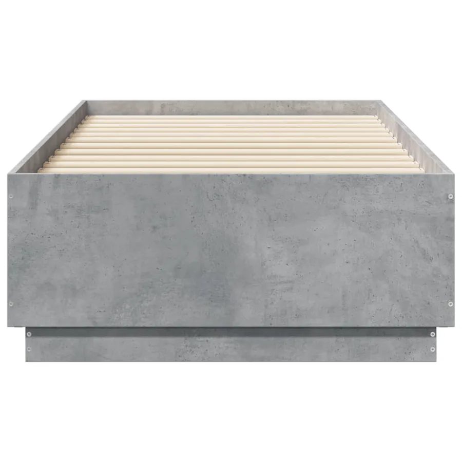 Cadre de lit avec LED sans matelas gris béton 90x190 cm - 6