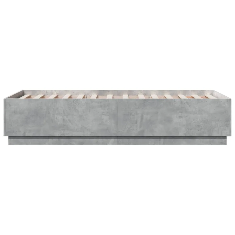Cadre de lit avec LED sans matelas gris béton 90x190 cm - 7
