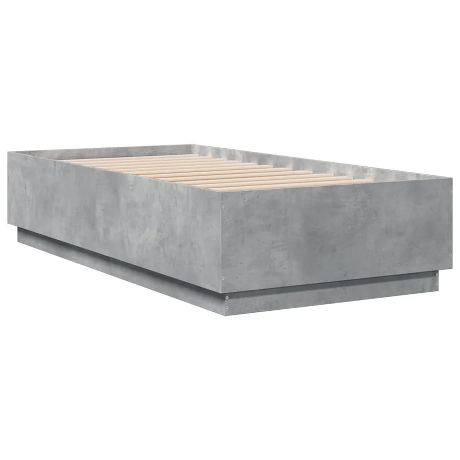 Cadre de lit avec LED sans matelas gris béton 90x190 cm - 8