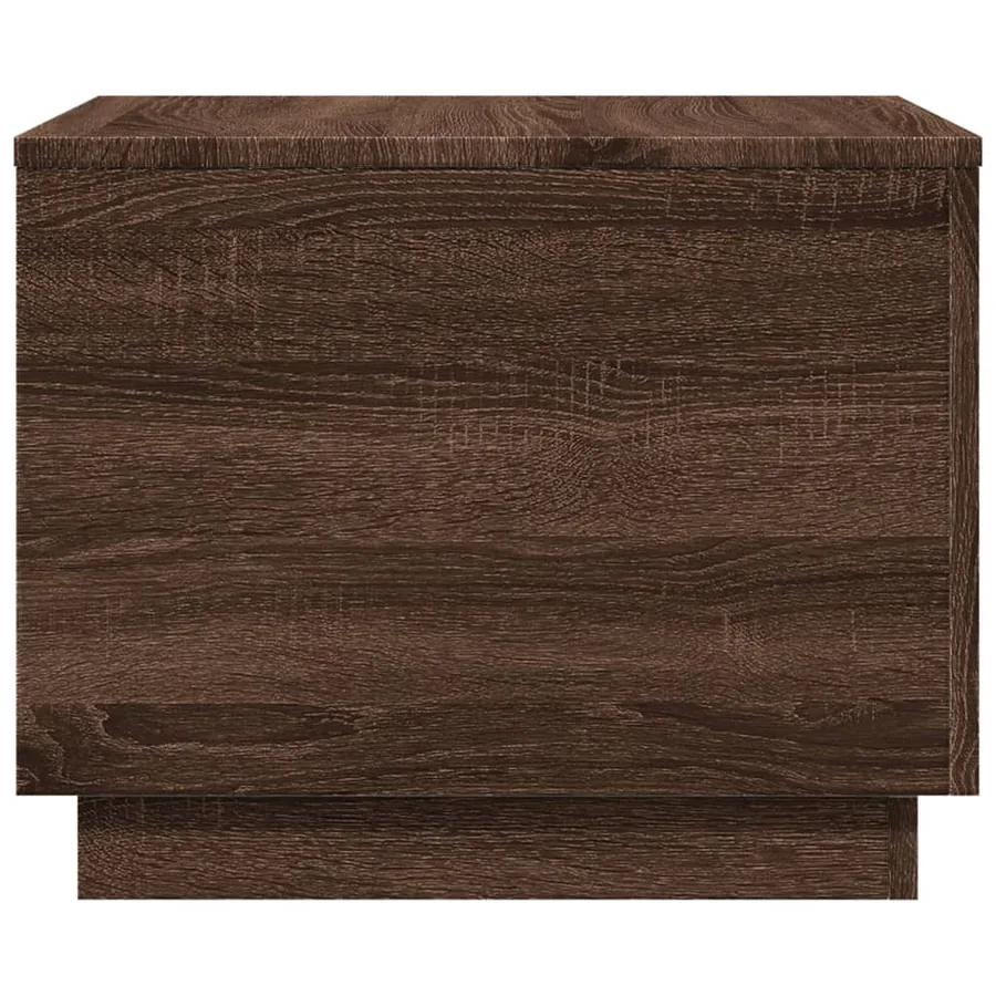 Table basse avec lumières LED chêne marron 50x50x40 cm - 7