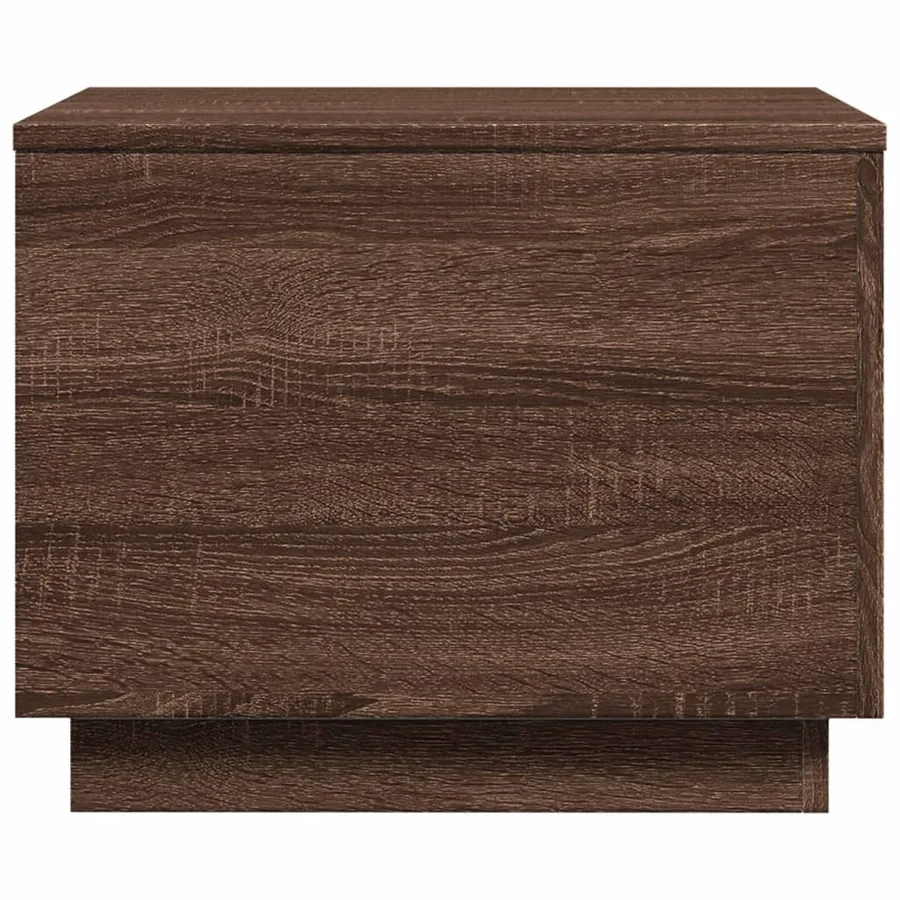 Table basse avec lumières LED chêne marron 50x50x40 cm - 8