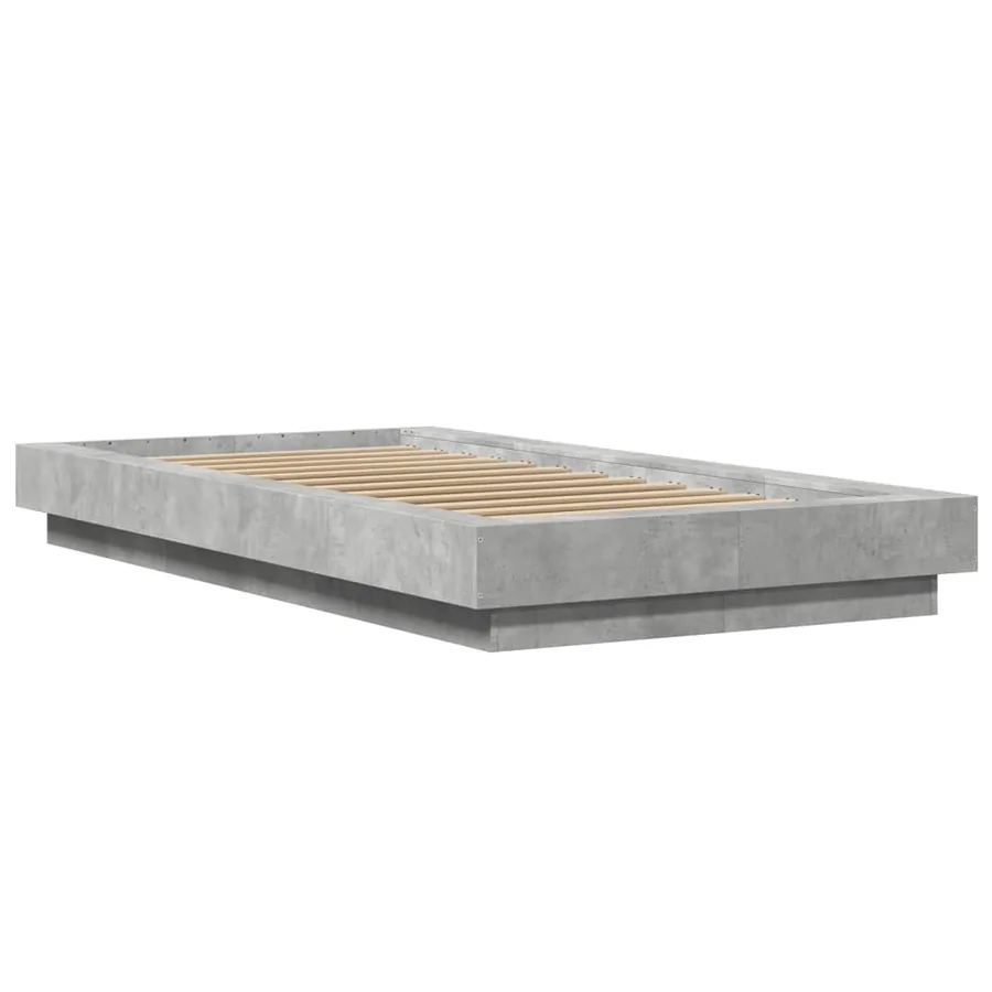 Cadre de lit sans matelas gris béton 75x190 cm - 3