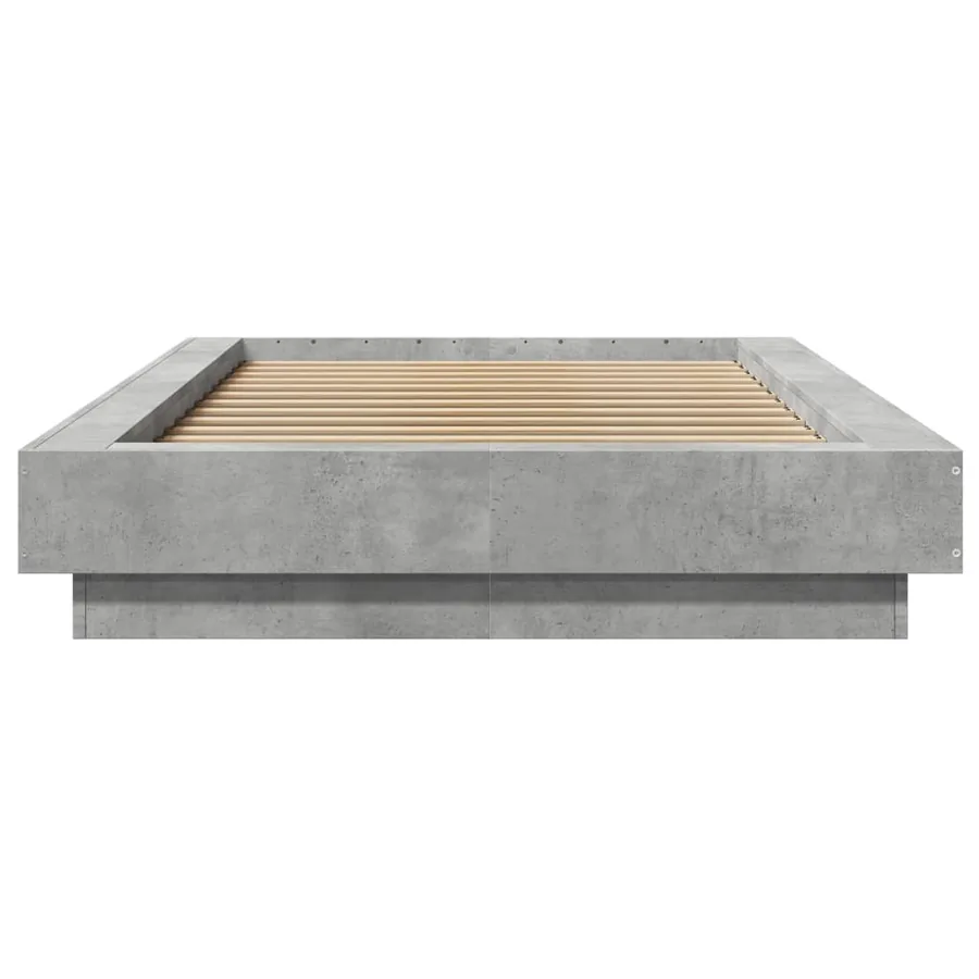 Cadre de lit sans matelas gris béton 75x190 cm - 4