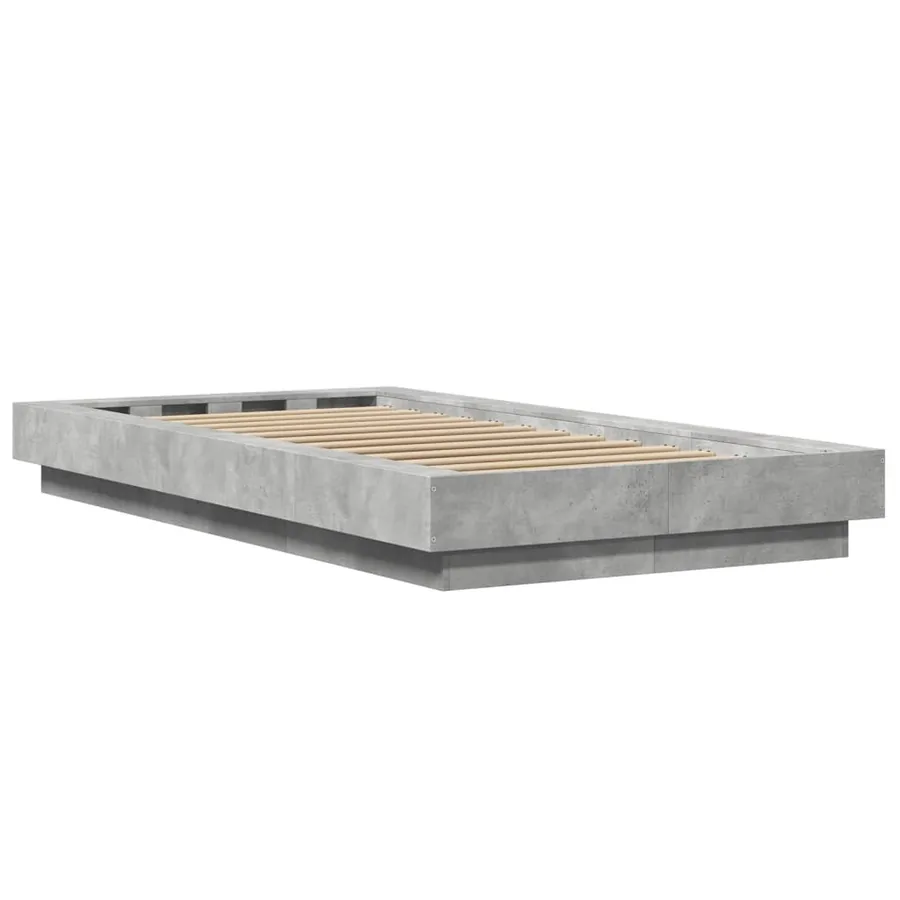 Cadre de lit sans matelas gris béton 75x190 cm - 6