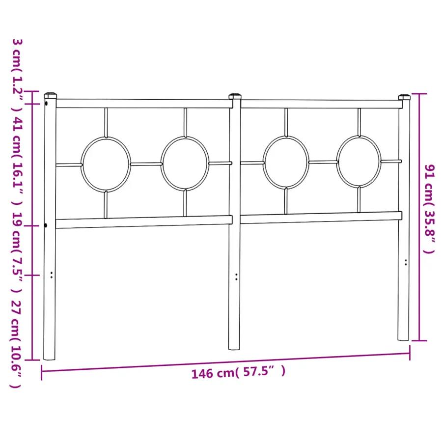 Tête de lit de remplacement métal blanc 140 cm - 7