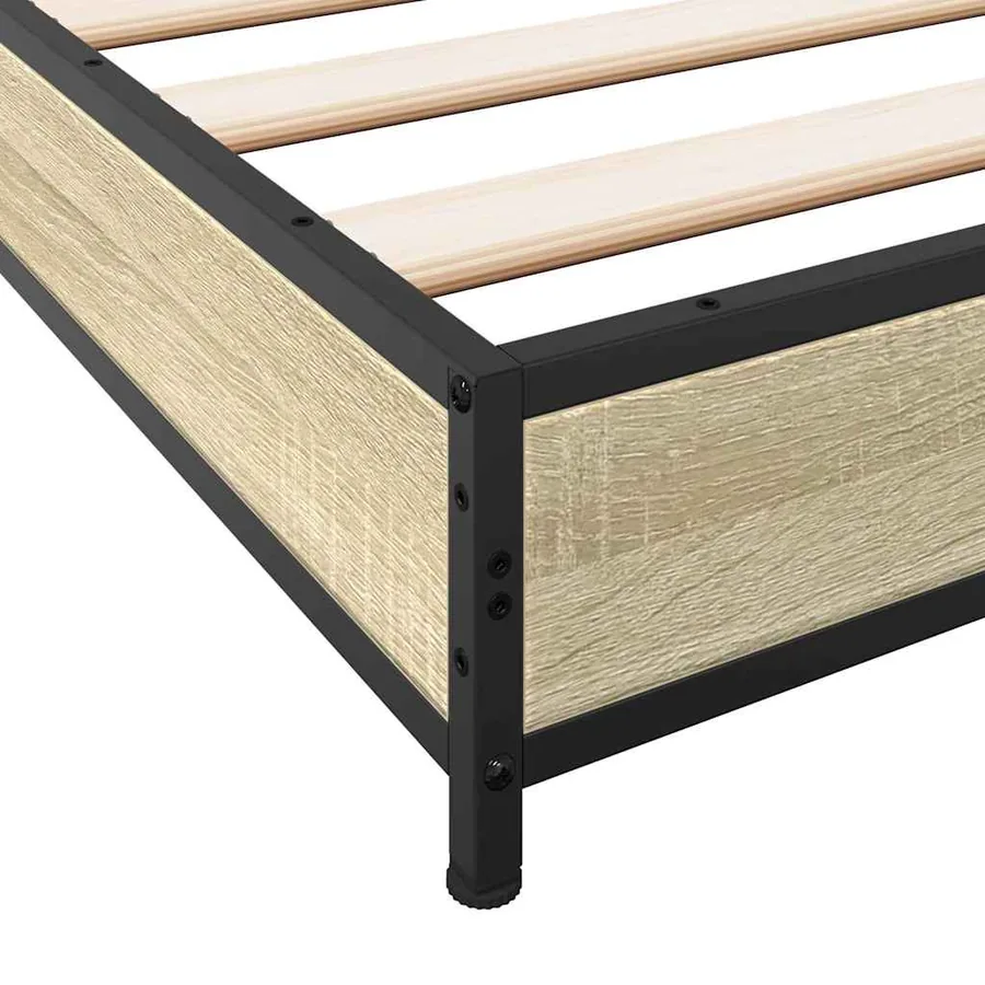 Cadre de lit sans matelas chêne sonoma 120x200 cm - 7