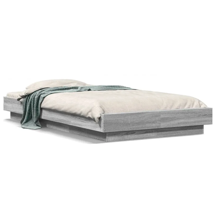 Cadre de lit sans matelas sonoma gris 90x200 cm - 2