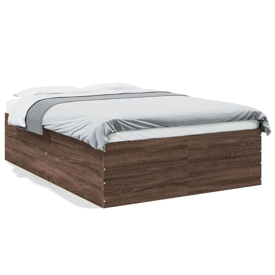 Cadre de lit sans matelas chêne marron 120x190 cm - 2