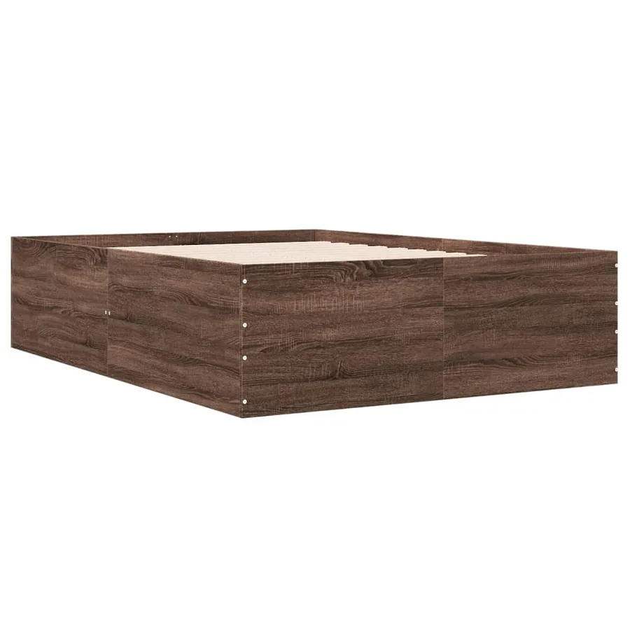 Cadre de lit sans matelas chêne marron 120x190 cm - 3