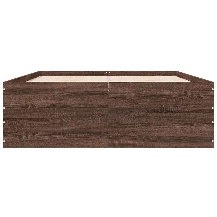 Cadre de lit sans matelas chêne marron 120x190 cm - 4