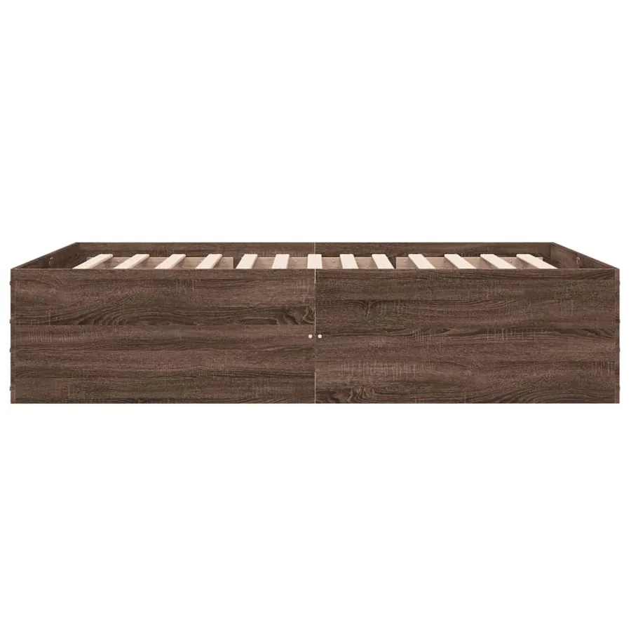 Cadre de lit sans matelas chêne marron 120x190 cm - 5