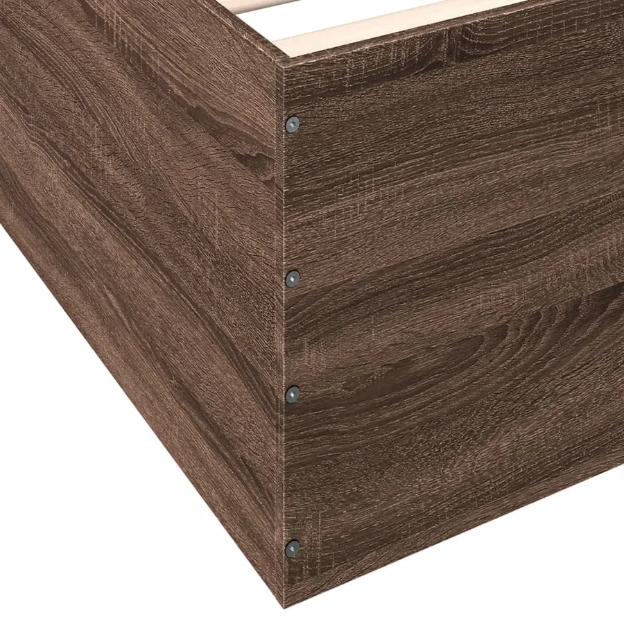 Cadre de lit sans matelas chêne marron 120x190 cm - 8