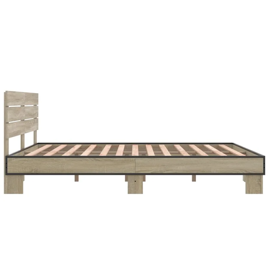 Cadre de lit sans matelas chêne sonoma 150x200 cm - 5