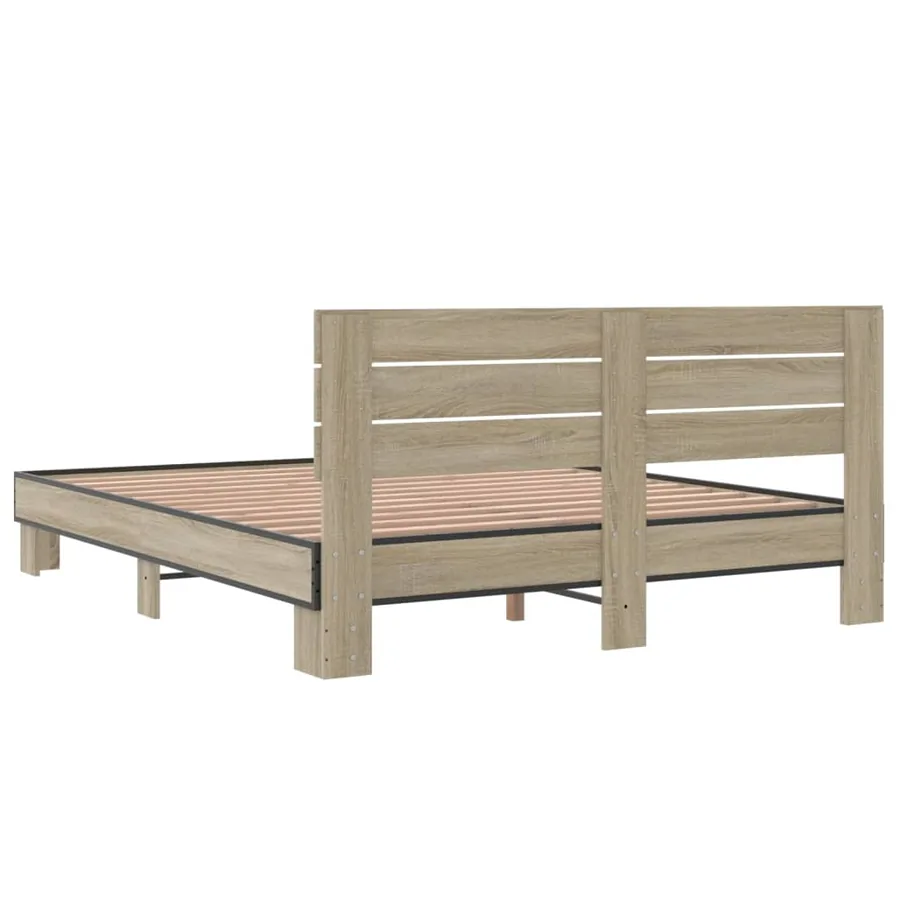 Cadre de lit sans matelas chêne sonoma 150x200 cm - 6
