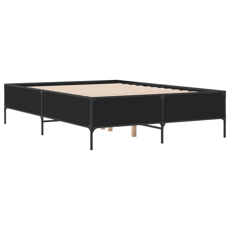 Cadre de lit sans matelas noir 120x190 cm - 3