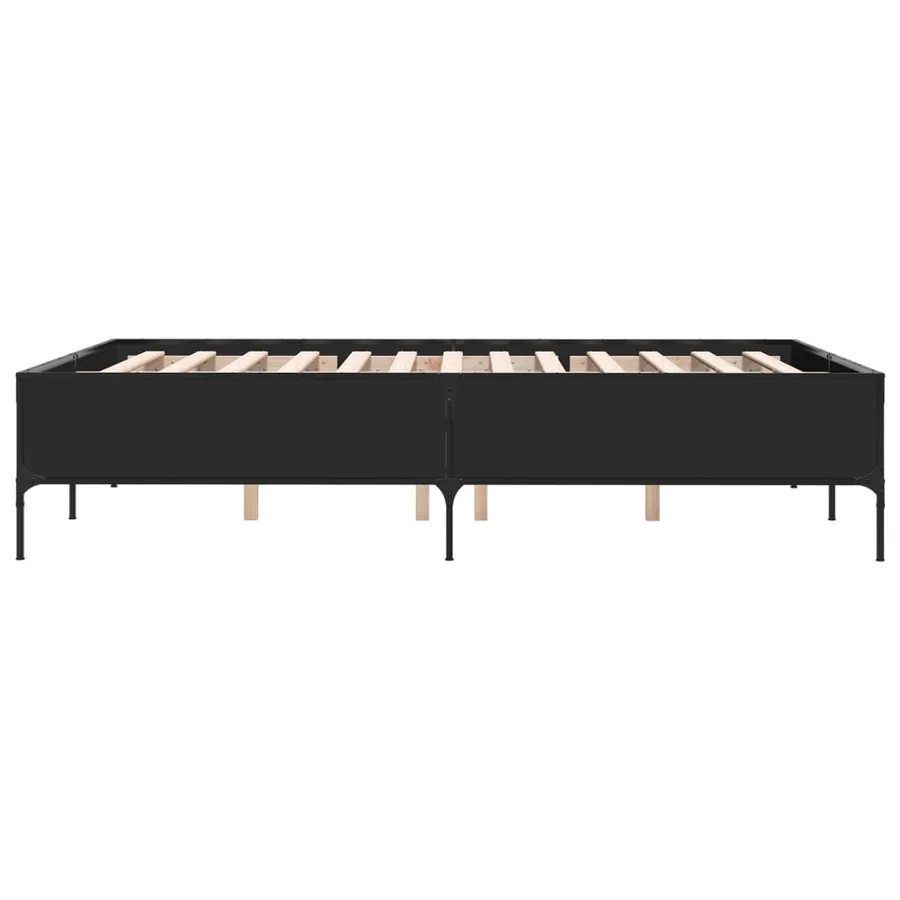 Cadre de lit sans matelas noir 120x190 cm - 5
