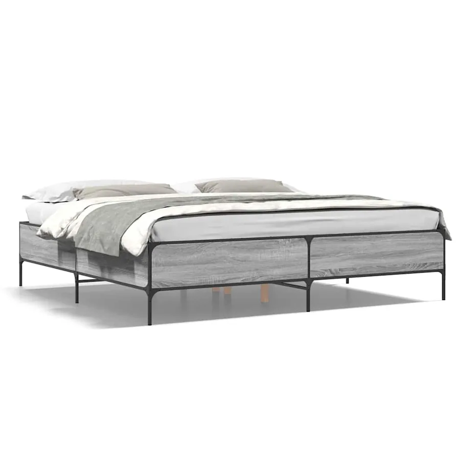 Cadre de lit sans matelas sonoma gris 180x200 cm - 2