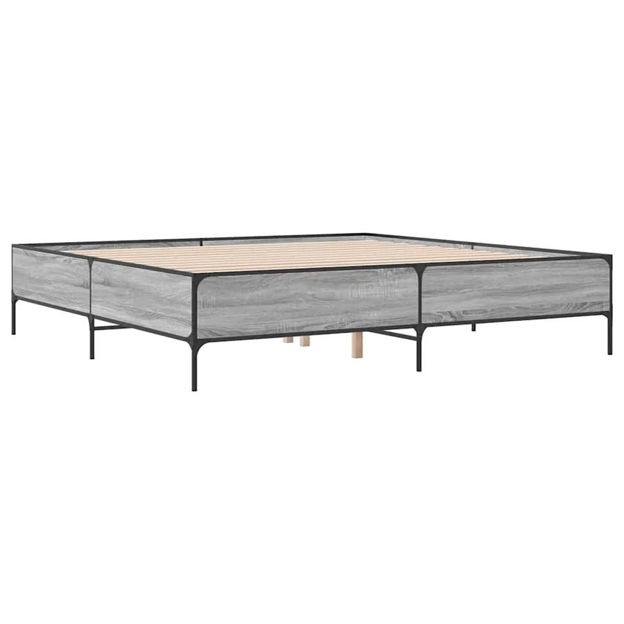 Cadre de lit sans matelas sonoma gris 180x200 cm - 3
