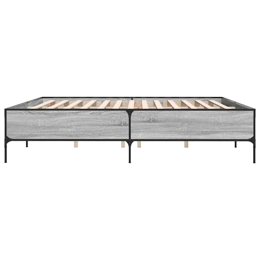 Cadre de lit sans matelas sonoma gris 180x200 cm - 4