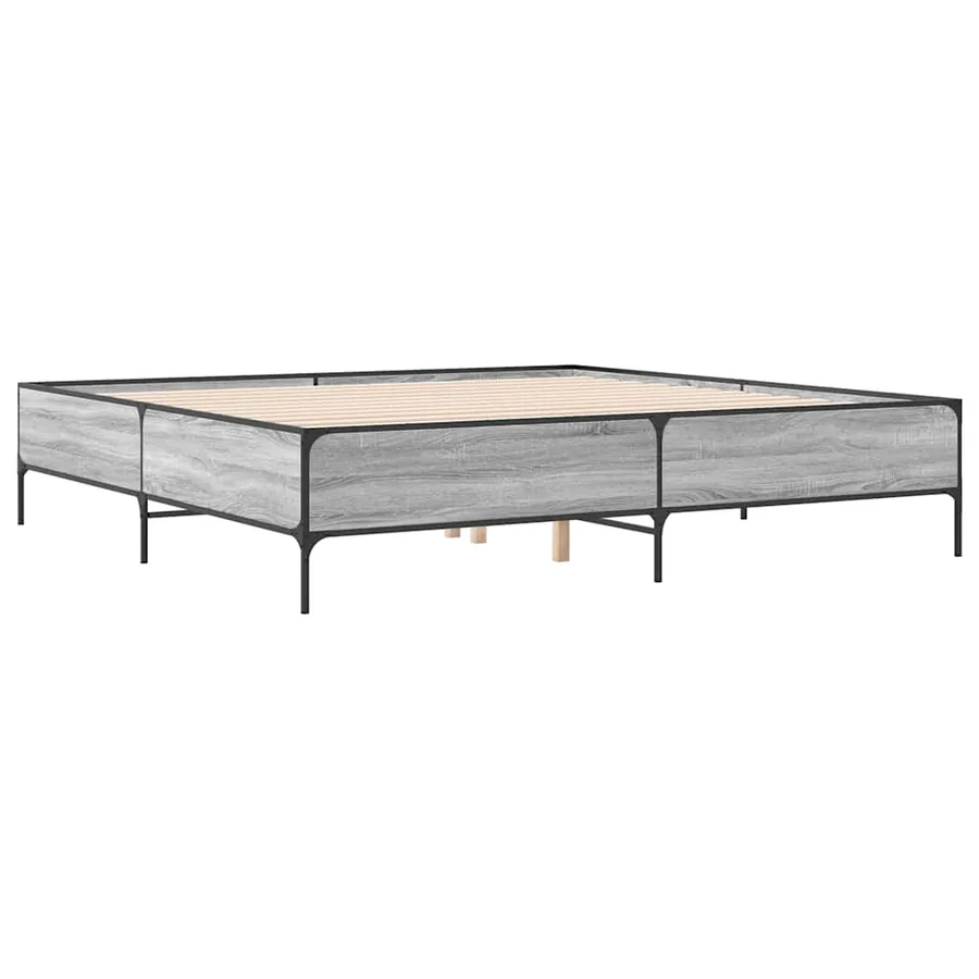 Cadre de lit sans matelas sonoma gris 180x200 cm - 6
