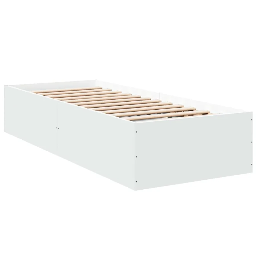 Cadre de lit sans matelas blanc 100x200 cm - 3