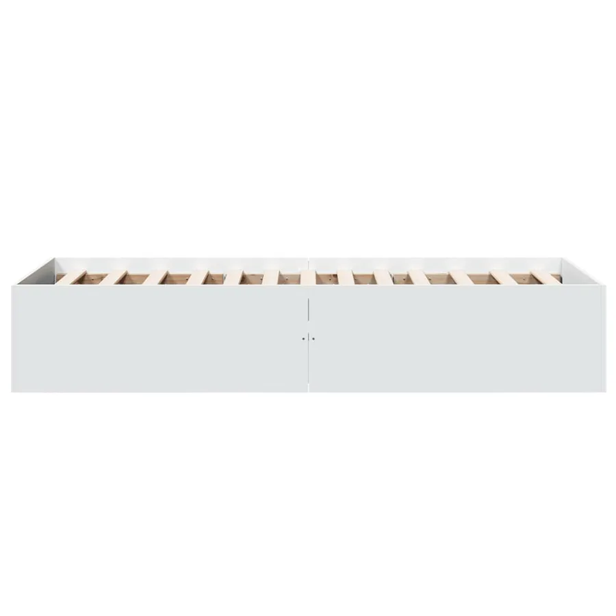 Cadre de lit sans matelas blanc 100x200 cm - 5