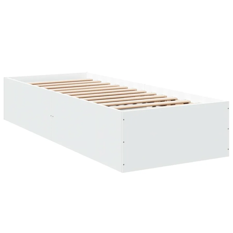 Cadre de lit sans matelas blanc 100x200 cm - 6