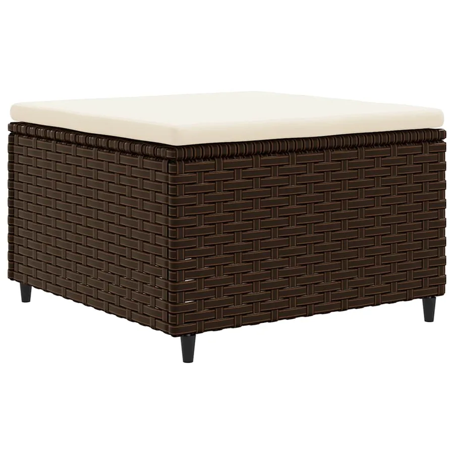 Salon de jardin 5 pcs avec coussins Marron Résine tressée - 4