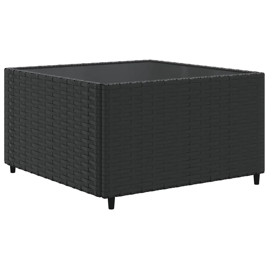 Salon de jardin 6 pcs avec coussins Noir Résine tressée - 5
