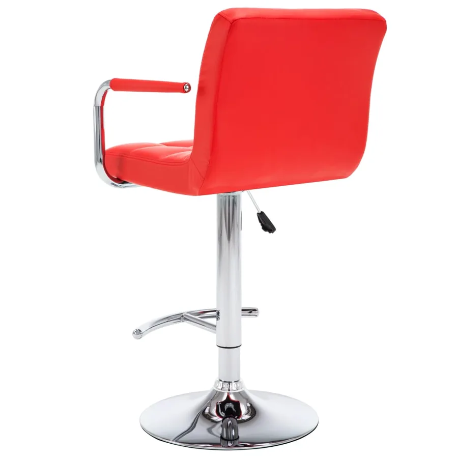 Tabourets de bar lot de 2 rouge similicuir - 5