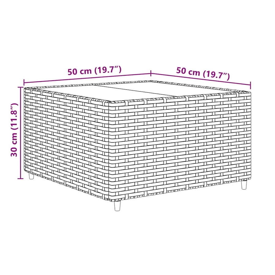 Salon de jardin 7 pcs avec coussins Noir Résine tressée 63 x 63 x 57,5 cm - 49,5 kg - 13