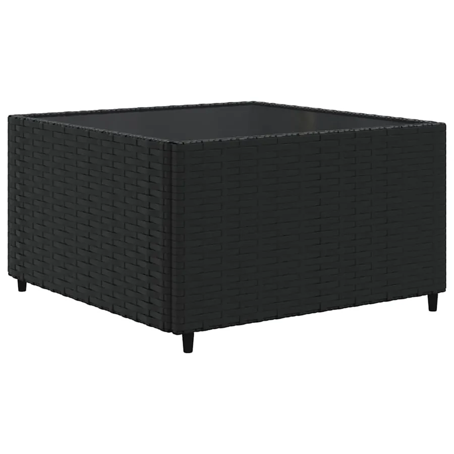 Salon de jardin 7 pcs avec coussins Noir Résine tressée 63 x 63 x 57,5 cm - 49,5 kg - 5