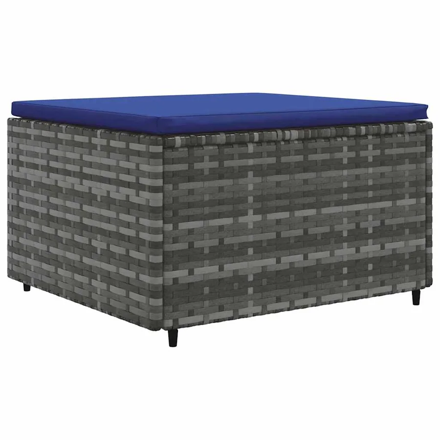 Salon de jardin 4 pcs avec coussins Gris Résine tressée - 4