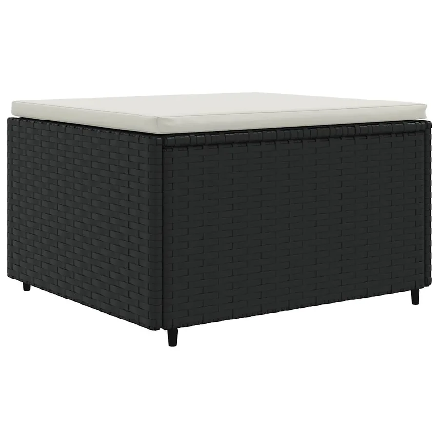 Salon de jardin 7 pcs avec coussins Noir Résine tressée 63 x 63 x 57,5 cm - 46,9 kg - 5