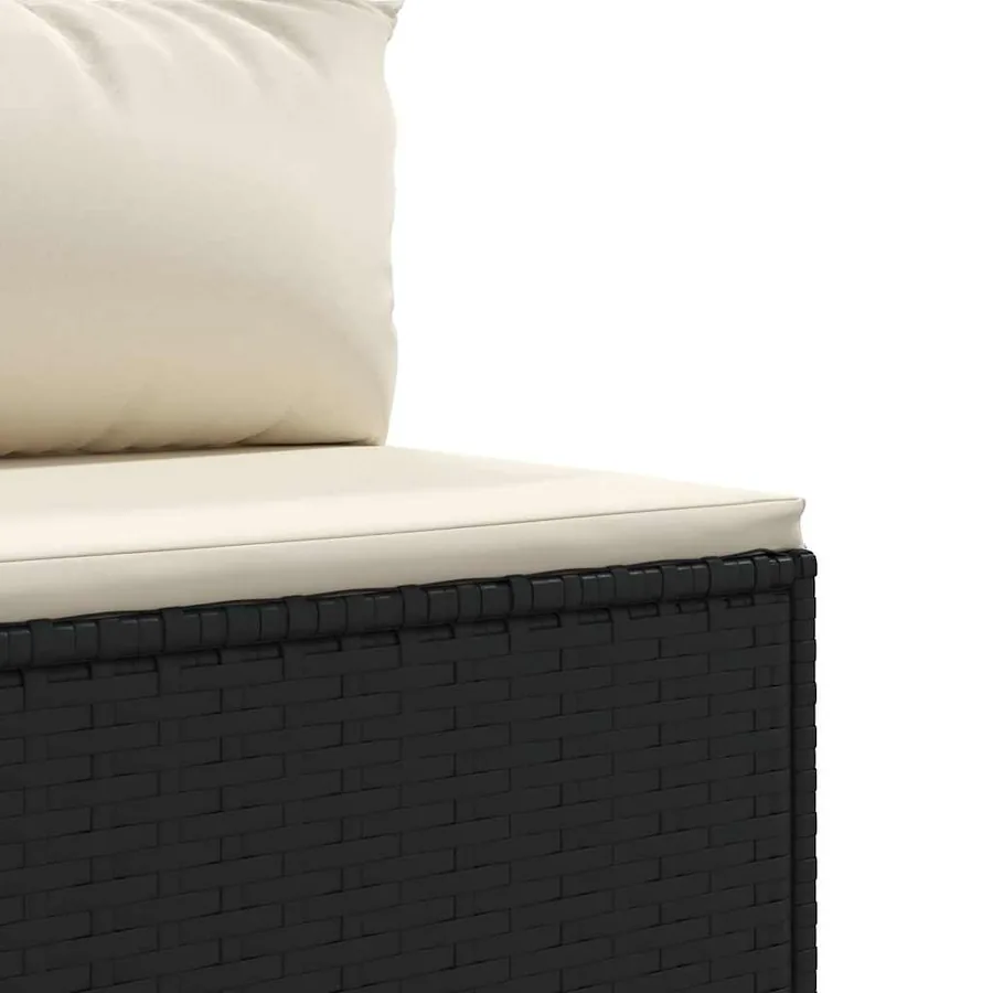 Salon de jardin 7 pcs avec coussins Noir Résine tressée 63 x 63 x 57,5 cm - 46,9 kg - 8